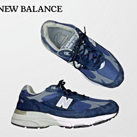 New Balance 993 Coast Guard Navy Gray Lace Up Athletic Sneakers Mens Size 8
